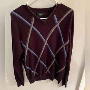 Villini Pullover Brown V-Neck Sweater 